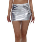 Gold-foil Patent Leather Sheath Skirt, Women's