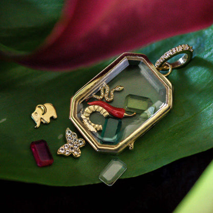 European And American Retro Personality Photo Box Pendant, Openable DIY Pendant, 18K Gold Color Retention