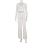 Women's Casual Short-Sleeve Tie-Dye Printed Top And Fashionable Ruffle-Trimmed Pants Set