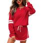 Loose Long Sleeve Women's Versatile Printed Dress Two-piece Set