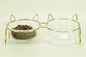 Glass Cat Bowl Drinking Dish Feeder For Pet Food Water Dishes Feeder With Metal Feeding Bowl Rack Cats Puppy Feeding Accessories