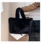 Winter Women's Fashion Large Capacity Plush Hand-carrying Bag