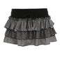 Contrast-color Striped Figure-flattering Layered Ruffle Cake Skirt