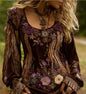 Grass And Flower Embroidered Linen Shirt