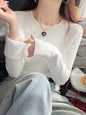 Round Neck Cashmere Sweater Women's Thick Retro