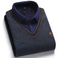 Men's Fake Two-piece Shirt Collar Sweater