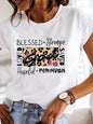 Letter-print Casual T-shirt Women's Short-sleeve