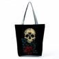 Portable Large Capacity Skull Printed Handbag