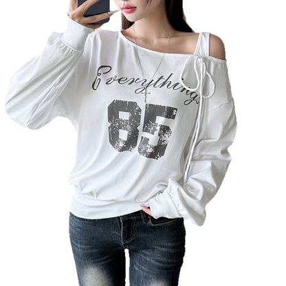 New Relaxed-style Outfit Loose-fitting Asymmetrical T-shirt