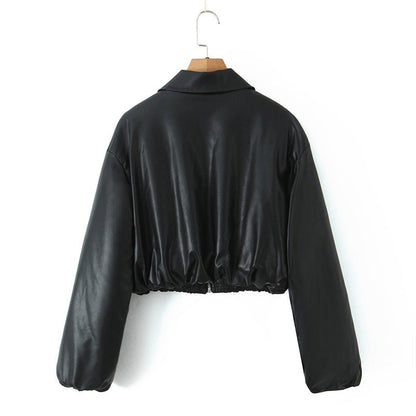 Women's New Black Quilted Padded Jacket