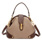 Women's Autumn And Winter Korean Retro Handbag Shoulder Lychee Pattern Small Round Bag
