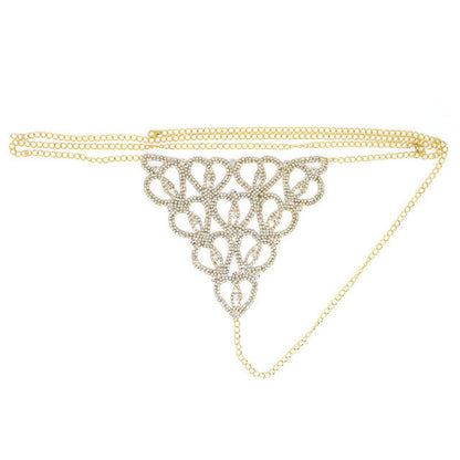 Accessories Rhinestone Claw Chain Body Chain Heart Shaped Sexy Bikini Panties