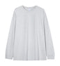 Solid-color Heavyweight Pure Cotton Crew-neck Long-sleeve T-shirt For Women