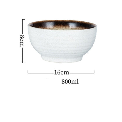 Japanese Style Ramen Bowl Ceramic Noodle Instant Noodle Chopsticks Spoon Set