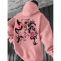 Japanese-style Pattern Hoodie, Light Gray Pullover