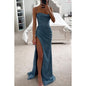 Women's V-Neck Split Maxi Dress - Elegant Sleeveless Evening Party Gown