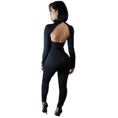 Women's Ripped-back Bodycon Tight Jumpsuit