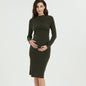 Mid-length Solid-color Pullover Sweater Dress
