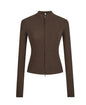 Stand-up Collar Slim-fit Waist-cinching Cardigan Top