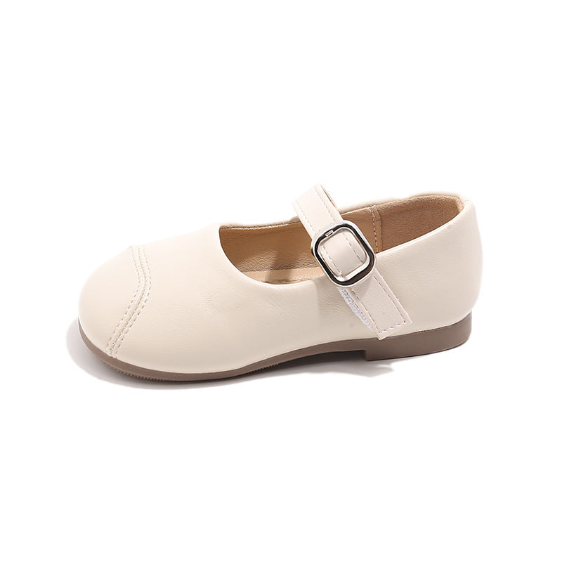 Simple And Versatile Leather Shoes For Little Girls