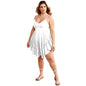 Casual V-neck Waist-cinching Knitted Slip Dress In Plus Sizes