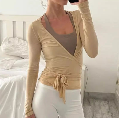 Solid Color Long Sleeved Sports Top