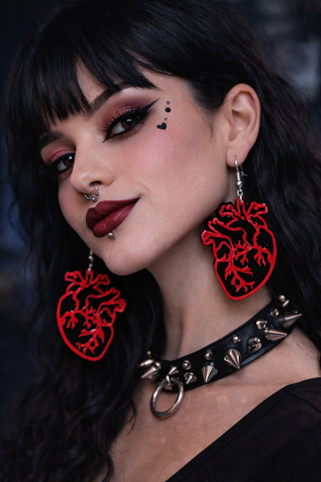 Anatomical Heart Earrings UK – Gothic Statement Drop Earrings (Alternative Festival & Rave Accessories)
