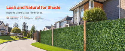 VEVOR Artificial Grass Wall Panels 40/60 x 120in Milan Grass Greenery Boxwood Panel for Outdoor Decor Hedge Screen for Garden
