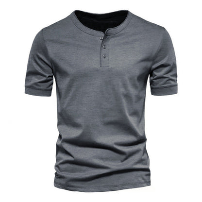 Mens Casual Crew-Neck Short-Sleeve Solid-Color T-Shirt