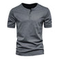 Mens Casual Crew-Neck Short-Sleeve Solid-Color T-Shirt