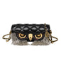 Women's Fashion Rhombus Tassel Owl-shaped Shoulder Chain Bag