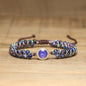 Retro Opal Natural Stone Bracelet, Double-layer Braided And Adjustable