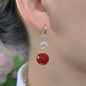 Red Bean Pearl Earrings - Elegant Personalized Jewelry