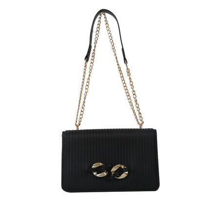 Candy-colored Chain Indentation Striped Shoulder Crossbody Small Square Bag