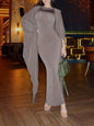 Solid Color Sleeveless Bodycon Dress Cardigan Two-piece Set