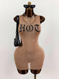 Fashionable Printed Trendy Slim-fit Sexy Waist-cinching Short Skirt Dress