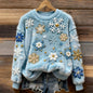 Women's Christmas Crew-neck Patterned Top