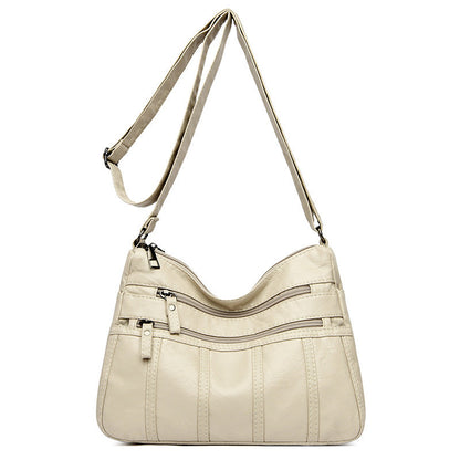 New Trendy Soft Leather Multilayer Messenger Bag