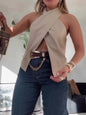 Khaki Cross Sleeveless Vest