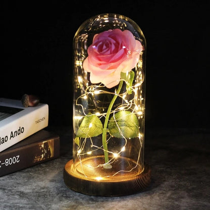 Valentine's Day Gift Simulation Gold Foil Rose Lamp Glass Cover Ornaments Color Box Packaging