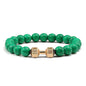 Turquoise Energy Healing Bracelet - Gun Black Barbell Bead Bracelet for Men & Women | Natural Stone Jewelry