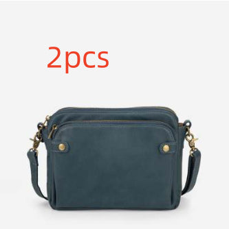 Three-layer Leather Crossbody Bag