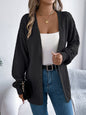 Women Casual Solid Color Hollow Out Long Sleeve Cardigan Sweater