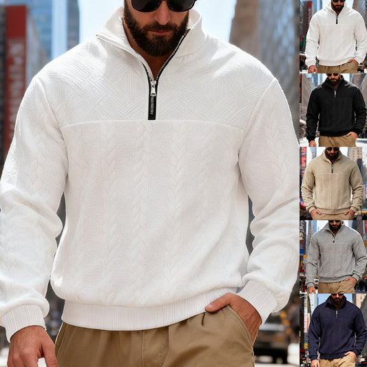 Casual Loose Zip-up Hooded Long Sleeve Stand Collar Sweatshirt Jacket