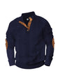 Fashion Jacquard Buckle Long Sleeve Embroidered Patch Sweater
