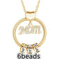Mother's Day Gift Personalized Circle Pendant with Custom Beads Birthstone Pendant