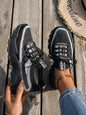 Flyknit Mesh Shoes Women's Breathable Lace-up Sneakers Walking Running Casual Shoes
