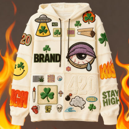 Fashion Casual Printed Polyester Sweater