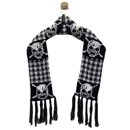 Thickened Thermal Knitted Scarf With Skull Design