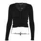 Top Female Fashion Sexy Spice V Neck